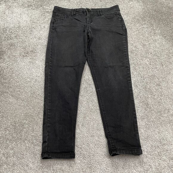 Democracy AB Technology Skinny Denim Jeans Womens 10 Black Mid Rise Casual 34x27 - Picture 1 of 12